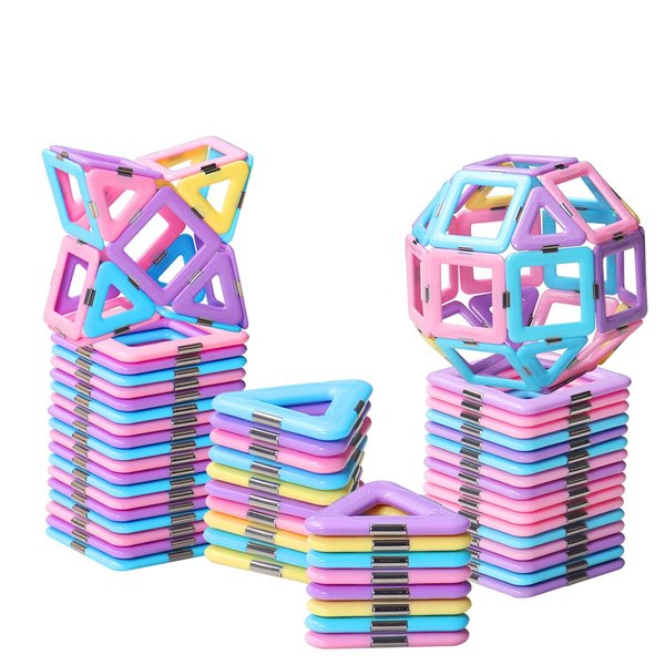 DUMMA Magnetic Tiles Toys for 3 4 5 6 7 8+ Year Old Boys Girls Upgrade Macaron Castle Blocks Building Set for Toddlers STEM Creativity/Educational Toys for Kids Age 3-6 Christmas Birthday Gifts