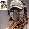 AOUTACC Airsoft Protective Gear Set, Half Face Mesh Mask with Ear Protection and Tactical Goggles for Adult Men Women BBS Paintball Shooting CS Survival Games Cosplay (DD)