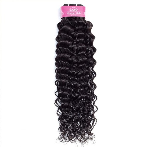 Water Wave Human Hair 1 Bundle Brazilian 10A Virgin Wet and Wavy Curly Human Hair Bundles 100% Unprocessed Human Hair Extensions For Women 100g/Bundle Natural Black (24 Inch)