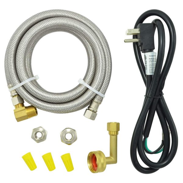 TT FLEX Universal Dishwasher Installation Kit,6 Ft Stainless Steel Dishwasher Hose,Burst Proof Water Supply Line with 3/8" Compression Connections