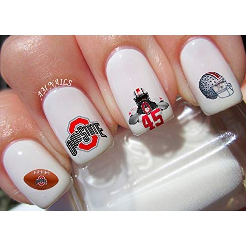 Ohio State Water Nail Art Transfers Stickers Decals - Set of 38 - A1359