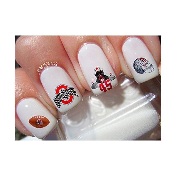 Ohio State Water Nail Art Transfers Stickers Decals - Set of 38 - A1359
