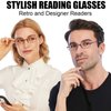 AQWANO Blue Light Blocking Computer Reading Glasses, TR90 Flexible Unbreakable Frame Lightweight UV Protection Readers for Women Men +2.0
