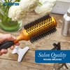 Medium Round Blow Dry Brush - Boar Bristle, Thermal Ceramic Barrel, Professional Anti-Static Roller Hair Brush for Styling and Blow Drying - 14 Row, For Medium to Long Hair - By Cantor