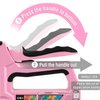 WORKPRO Pink Staple Gun, 6-in-1 Manual Brad Nailer with 4000-Pieces Staples for Fixing Material, Carpentry, Upholstery, Furniture and DIY - Pink Ribbon