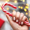 12 Sheets Christmas Nail Wraps Full Stickers Nail Polish Strips, DIY Self-Adhesive Nail Art Glitter Decals Santa Claus Xmas Hat Reindeer Snow Pattern Party Decor with 2 Pcs Nail Files (168 Pieces)