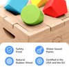 Bimi Boo Wooden Shape Sorter Toy for Babies - Classic Montessori Shape Sorter with Noise-Reducing Silicone Pad - Perfect Sorting Toy for Toddlers (8 Various Blocks, 1 Box, 1 Silicone Pad)