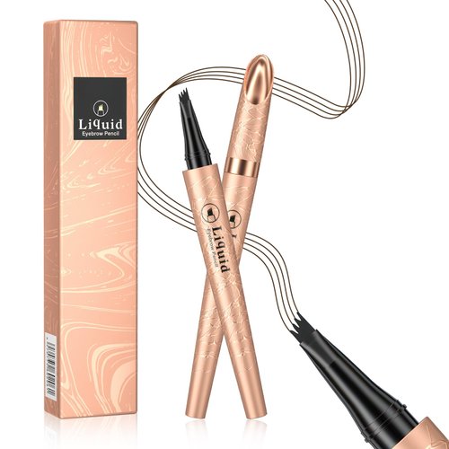 Eyebrow Pen - Microblading Eyebrow Pencil, Long Lasting Waterproof Brow Pencil With Micro-Fork Tip Applicator Creates Natural Looking Brows Effortlessly (Dark Brown)