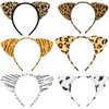 WOVOWOVO 6 Pieces Leopard Cat Ear Headband for Women Animal Ears Hairbands Cheetah Ears Headbands Halloween Cosplay Costume Theme Party Decorations for Kids Adults