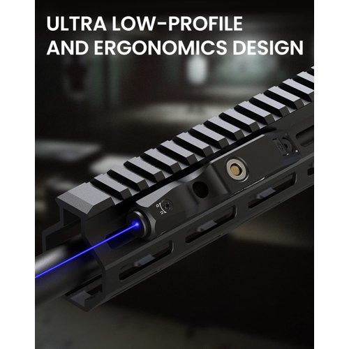 Votatu M4L-B Blue Laser Sight Compatible with M-Lok Rail Surface, Ultra Low-Profile Tactical Rifle Compact Blue Dot Laser Beam with Strobe Function Magnetic Rechargeable