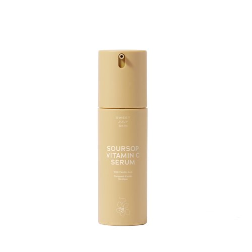 SWEET JULY SKIN Soursop Vitamin C Serum - Soursop, Ferulic Acid & Green Tea, Daily Face Serum for All Skin Types, Hydrating, Firming, Improves Dullness, Clean & Fragrance Free 1 Fl. oz