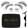 Sasonh Magnetic Eyelashes,Reusable Magnetic False Eyelashes 3D 3 Magnets Extension Soft individual False Eyelashes No Glue With Tweezers for Women Makeup Natural Look 8 Pcs, Black