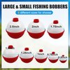 SILANON Fishing Bobbers Set Hard ABS Fishing Floats Bulk Snap on Round Bobbers for Fishing Push Button Fishing Bobbers Floats Assortment Red and White Buoy Floats 0.5-2.5inch