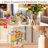 Flowers Building Set for Women - 4 In 1 3D Flower Picture Frames Building Sets, Rose Sunflower Botanical Collection Home Office Decor, Ideas Gift for Valentine Mother's Day Birthday Xmas Girls Adults