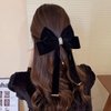 SINIDE Velvet Hair Bow Tail Satin Bow Long Tail Headpieces Winter Hair Barrette Headwear Hair Accessories for Women and Ladies Gifts, Elegant Hair Decor for Wedding Prom Dating
