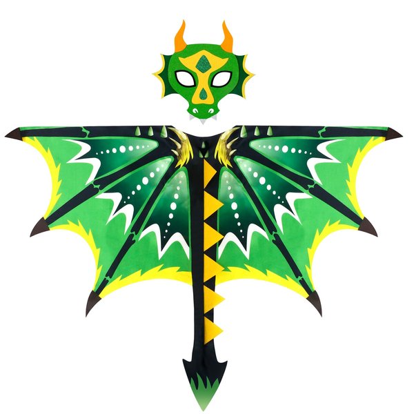 Creatoy Dragon-Wings-Costume Kids with tail and dragon masks Toddler Halloween Dress Up Costume for Boys Girls Dinosaur Dragon Party Decorations Birthday Supplies Dragon Toys Gifts