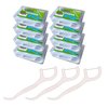 400pcs SHINEMOON Dental Floss Picks,Travel Pack, Glides Easy Between Teeth, Flosser Helps Prevent Tooth Decay & Gum Disease, Easy Grip Handle, Pack in Little Case (50count x 8)