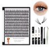 Bodermincer 200pcs/Pack C Curl 20 Root Thickness 0.07mm Professional Makeup Individual Lash Cluster Black Individual Cluster Eye Lashes Grafting Fake False Eyelashes Lash Clsuter Wispy (12mm)