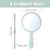 Jetec 25 Pcs Handheld Mirror with Handle Bulk, 3.94" L x 2.17" W, Small Portable Round Mirror for Kids Travel Makeup Classroom Camping Daily Use (White, Pink, Black, Blue, Green)