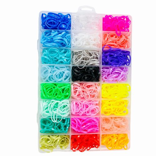 SCRMROIA Hair Rubber Bands, Colorful Mini Small Big Elastic Hair Ties, Assorted Color & Size, Soft Strong Scrunchies for Women Men Girls Kids Baby, Hair Bands for Fine to Thick Hair (Small 2000Pcs Mix 24 Colors)