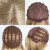 SYXLCYGG Bob Wig Short Blonde Wigs Flame Retardant 10" Straight Womens Synthetic Hair Wig With Bangs Girl Cosplay Party White Women Daily(Free Wig Cap)