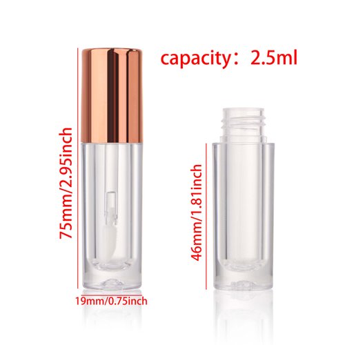 COSIDEA 30pcs 2.5ml Round Rose gold empty lip gloss tubes bulk with wand lipgloss bottle containers wholesale