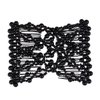 Ruihfas Delicate Women Girls Easy Stretch Pearls Combs Beaded Hair Comb Jewelry Double Clips (Black)