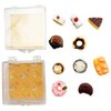 PRETTYLIFE 12Pieces Miniature Dollhouse Food Kit Cute 1:12 Mini Cakes Donuts Toast Dessert Kitchen Scene Accessories Micro Landscape Decoration with Acrylic Storage Box