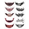 Generic Halloween Scary Big Mouth Temporary Tattoo Realistic Smile Black Big Mouth Tattoo Stickers Party Prank Makeup Temporary Tattoos Zombie Vampire Face Decor, Small