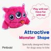 Petbobi Interactive Dog Toys Monster Active Ball for Dogs with Batteries, Self Moving Balls and Plush Cover for Small & Medium Dogs to Chase, Dog Toy Squeaky Crazy Bouncer Ball, Pink Bobby