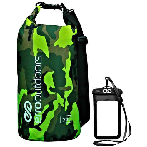 Erro Outdoors Waterproof Camo Dry Bag and Waterproof Phone Case for Kayaking, Fishing, Camping