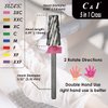 C & I 5 in 1 Multi-function Tapered Shape Nail Drill, Cross Teeth Edition, Professional Drill Bit for Nail Manicure Machine (Extra Fine - XF)