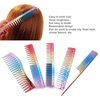 5 Pieces Rainbow Hair Comb, Rat Tail Comb Pintail Comb, Wide Tooth Detangling Comb and Anti-Static Heat Resistant Styling Comb for Most Hair Types