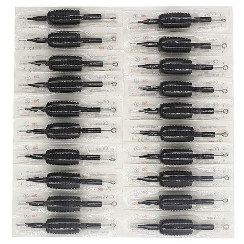 Tattoo Needles and Tubes Combo - 20Pcs Black Disposable Tattoo Tubes with Matching Assorted Tattoo Needles 3RL 5RL 7RL 9RL 5RS 7RS 9RS 5M1 7M1 9M1 for Tattoo Machine, Tattoo Kit
