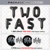 Race Car 2nd Birthday Party Balloons,Two Fast Letter Banner Balloon 40 Inch Racetrack Number Balloon 2 Black for Boys 2nd Birthday Decorations,Race Car Theme Party Decorations Supplies 18 Pcs Set