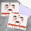 Xepeelo 3D Halloween Face Sticker Red Glitter Face Temporary Sticker Sliver Diamond Face Art Stickers Red Glitter Art Sticker Design Halloween Party Face/Body/Eye Accessories for Children Adult