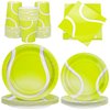 durony 96 Pieces Tennis Party Supplies Tableware Set Include Tennis Paper Plates Napkins and Cups Tennis Dessert Plates for Tennis Sports Party Decorations, Serve 24 Guests