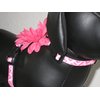 XSmall Pink Leopard Print 4" Flower Dog Harness or Cat Harness: Neck 8-12" Girth 8-14"