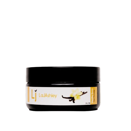 LaJAshley Vanilla Bean Hair Pomade, Vegan, All Natural, Seals in Moisture, Heat Protectant, Curly to Kinky Hair Types, 2 oz