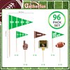 Gatherfun 96pcs Football Themed Toothpicks, Cupcake Toppers, Cocktail Picks for Birthday Party, Game Day, Tailgate Decorations
