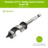 Greenlee 60A-3/4 Quick Change Wood Boring Stubby Auger Bit with 1/4" Quick Connect Attachment, Wood Boring Auger Drill Bit with Self-Feeding Screw Point