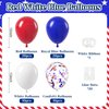 BAUANOOY Red White and Blue Balloons, 60pcs 12 Inch Red White and Blue Decorations with Confetti Balloons for Independence Day Patriotic Anniversary Veterans Day Graduation Birthday Party Decorations