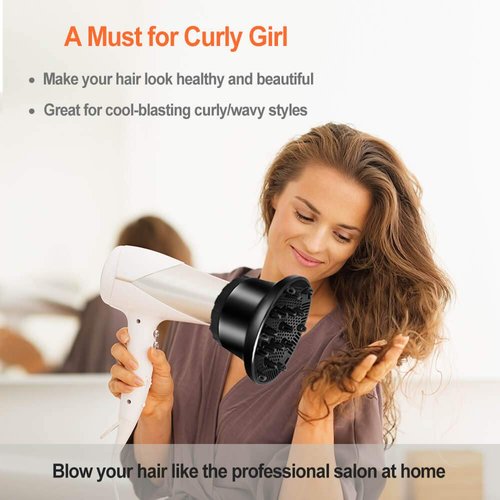 Universal Hair Diffuser, Hair Dryer Diffuser Attachment for Curly and Natural Wavy Hair, Professional Blow Dryer Diffuser, Adjustable from 1.4 Inch to 2.6 Inch