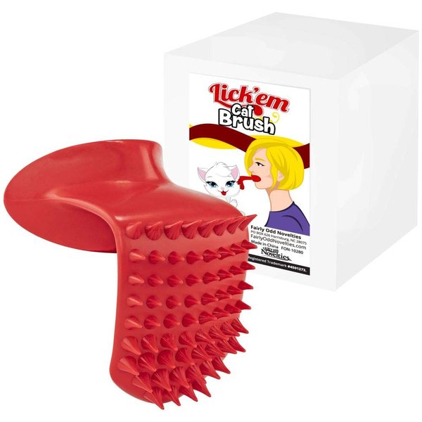 Lick'em Tongue Cat Brush - Fairly Odd Novelties - FON-10280 Funny Novelty White Elephant Gag Gift For Cat Lovers