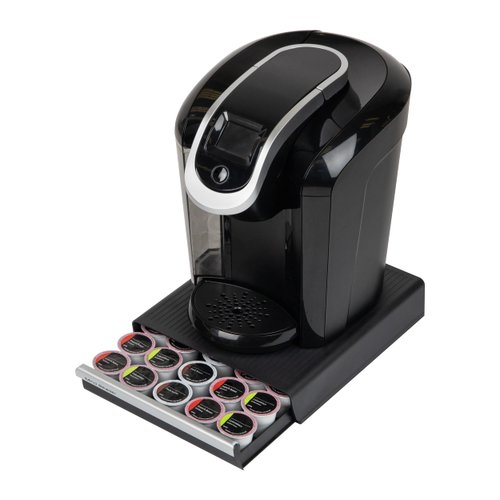 Mind Reader Single Serve Coffee Pod Drawer, 30 Pod Capacity, Countertop Organizer, 10.5"L x 12.75"W x 2.5"H, Black