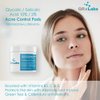 QRxLabs Glycolic/Salicylic Acid 10/2 Acne Control Pads with 10% Ultra Pure Glycolic + 2% Salicylic Acid, Allantoin, Vitamins B5, C & E, Calendula Green Tea - Most Effective Treatment Clear Skin