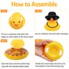 wonuu Rubber Duck Car Decorations Cute Car Accessories Dashboard Car Ornament with Cowboy Hat Swim Ring Colour Necklace and Sunglasses