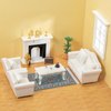 SAMCAMI Wooden Dollhouse Furniture Fireplace Set - Doll House Furniture Toys 1 12 Scale - Miniature Furniture Incl Fireplace, Candles, firewood Rack and Other Dollhouse Accessories