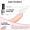 RARJSM Gel Nail Polish Clear Transparent Gel Builder for Nails Rubber Base Gel Hard Gel Nail Polish Sheer Brush on Extend Gel in a Bottle Soak Off UV LED Curing Requires 15ml Salon Home DIY Use