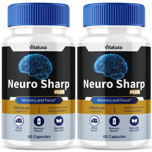 (2 Pack) Neuro Sharp Brain Supplement, NeuroSharp Capsules Memory and Focus Premium All Natural Nootropic Blend Advanced Support, Neuro Sharpe Brain Booster Pills Cognitive Function (120 Capsules)